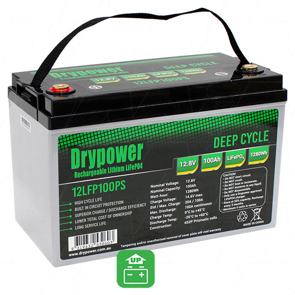 Drypower 12.8V 100Ah lithium iron phosphate (LiFePO4) rechargeable battery