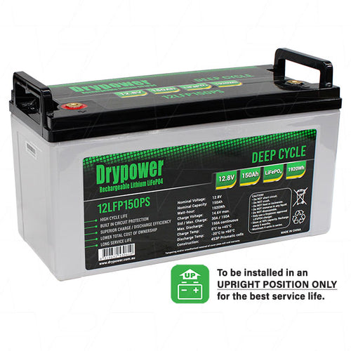 Drypower 12.8V 150Ah lithium iron phosphate (LiFePO4) rechargeable battery