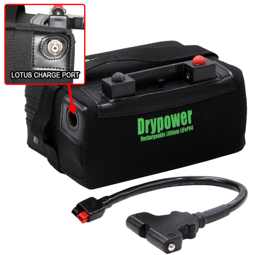 Drypower 12.8V 18Ah lithium iron phosphate (LiFePO4) rechargeable battery & charger kit for use with golf buggies