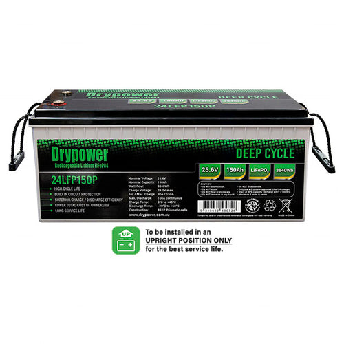 Drypower 24LFP150P High power 25.6V 150Ah lithium iron phosphate (LiFePO4) rechargeable battery