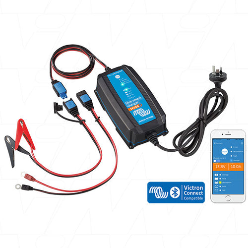 Victron Energy VECIP65-24/8
Blue Smart IP65 SLA/LiFePO4 charger 24V 8A + alligator clips & M8 eyelets BPC240831014R (AU/NZ Plug)