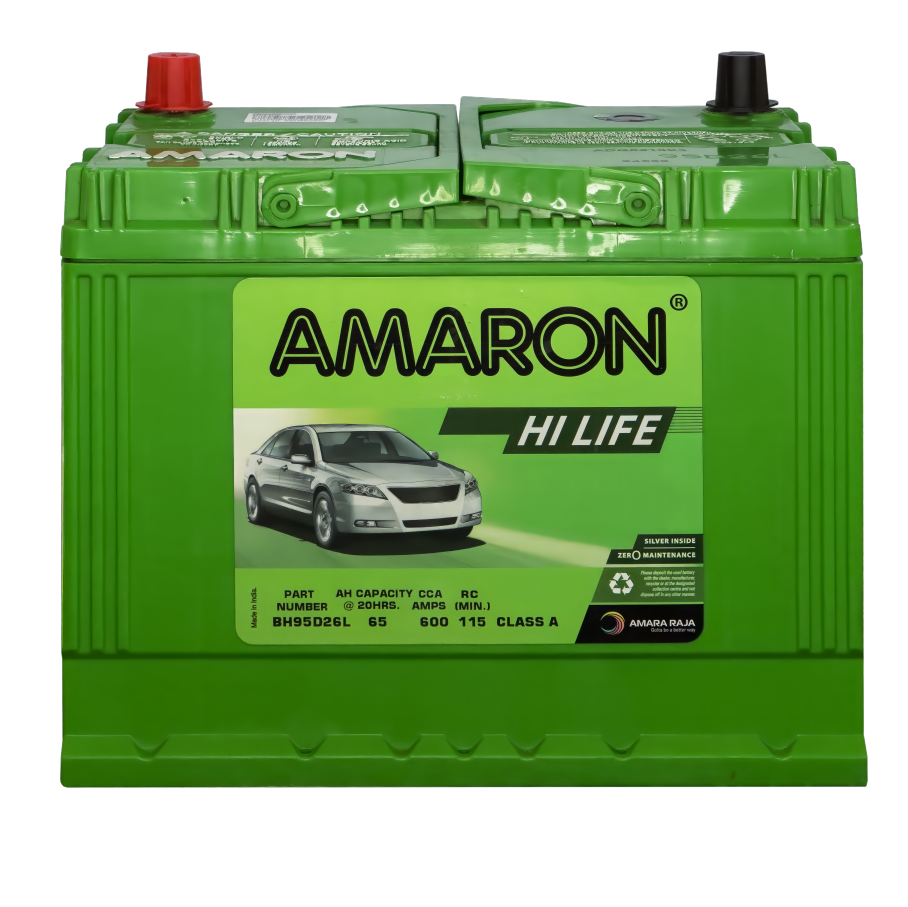AMARON BH95D26l HI-LIFE PRO 65AH: THE POWERHOUSE FOR YOUR VEHICLE  S80D26L NS70LB MF 90D26L 4504 NX110-5LMF MF90D26L N50ZZLMF NS70LX MF / NS70L MF SMFNS70LX E23 NS70LX MF / NS70L MF / XN50ZZMF / ENS70LMF / MF80D26L