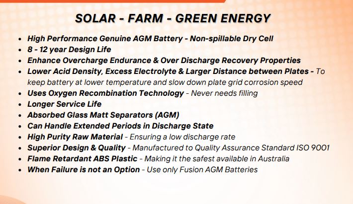 Fusion Solar AGM CBS2V350AH 2V Solar Battery