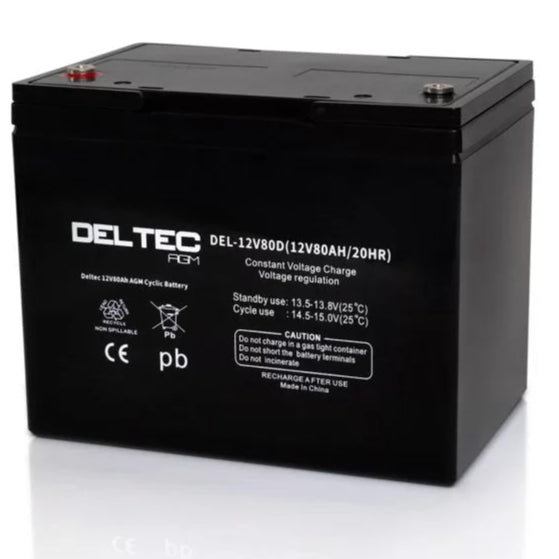 DELTEC DEL-12V80D 12V 80Ah Dual Purpose Batteries