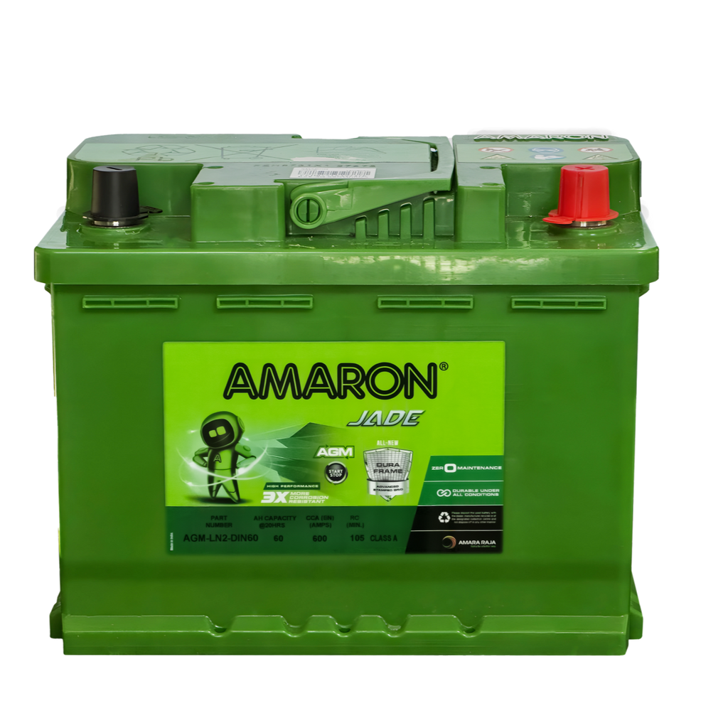 Amaron AGM Stop Start Battery Din60 LN2 DIN53LH AGM/S56090AGM / LN2/ 5526/ SA 56020/ SSAGM-55EU /MF55HSS/ D52 / DIN53LH AGM