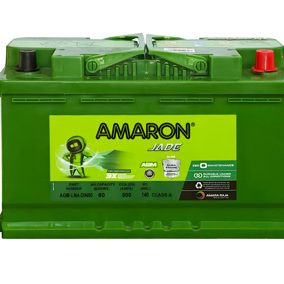 Amaron AGM Stop Start Battery Din80 LN4 S58090AGM / PLN4 / DIN75LHAGM / SSAGM77EU / Supercharge – MF77HSS / 5556 / AGM80L4 / varta F21 / LN4