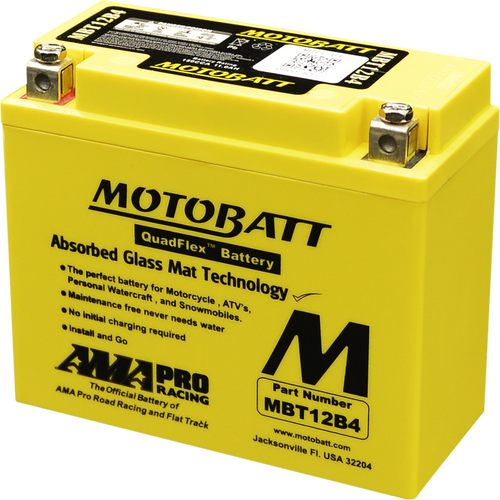 MBT12B4  / YT12BBS / YT12B4 Motobatt 12V AGM Battery