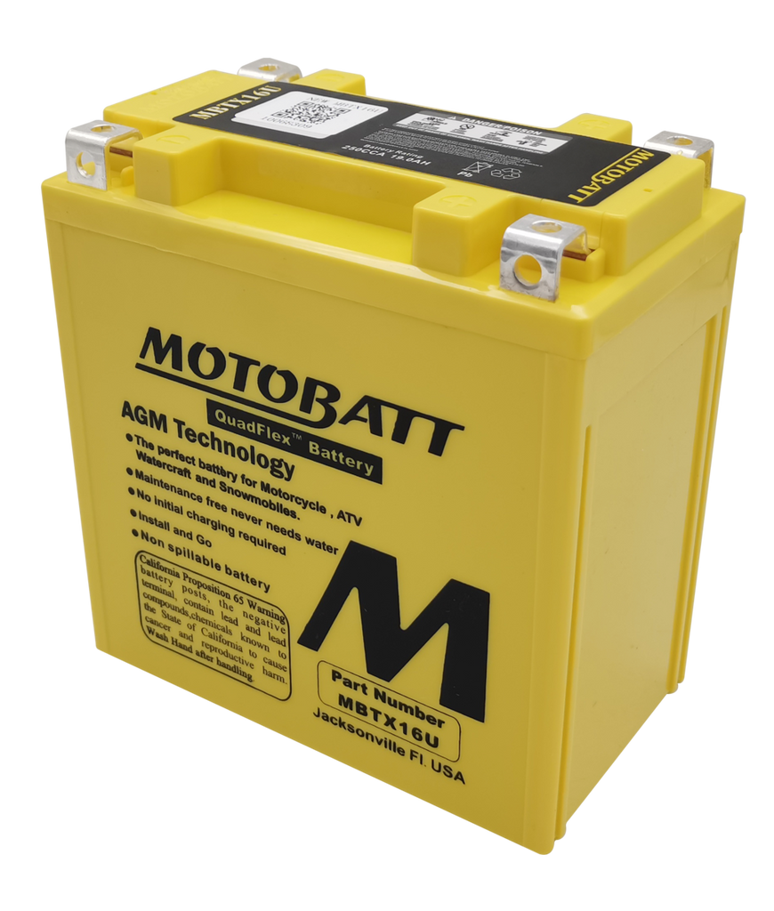 MBTX16U / STX16BS / YTX20CHBS / YTX20CHBS / YTX16BS / YTX16BS / YTX16BS1Motobatt 12V AGM Battery
