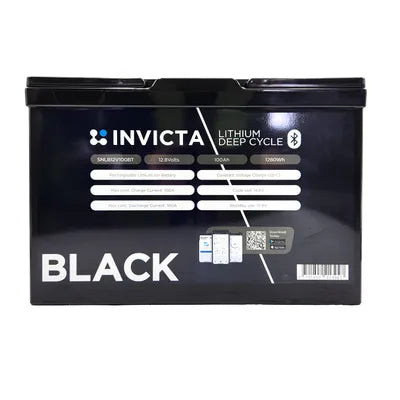 Lithium Deep Cycle Invicta Black SNLB12V100BT Bluetooth 12V 100Ah Battery