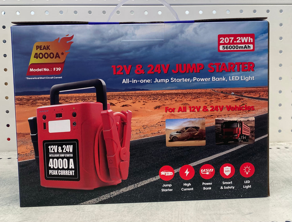 24V & 12V 4000A Truck Intelligent Jump starter 56000mAh