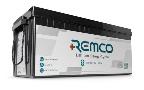 REMCO 12V 200AH LIFEPO4 DC GRP 8D M8 TERMINAL 522MM X 240MM X 218MM