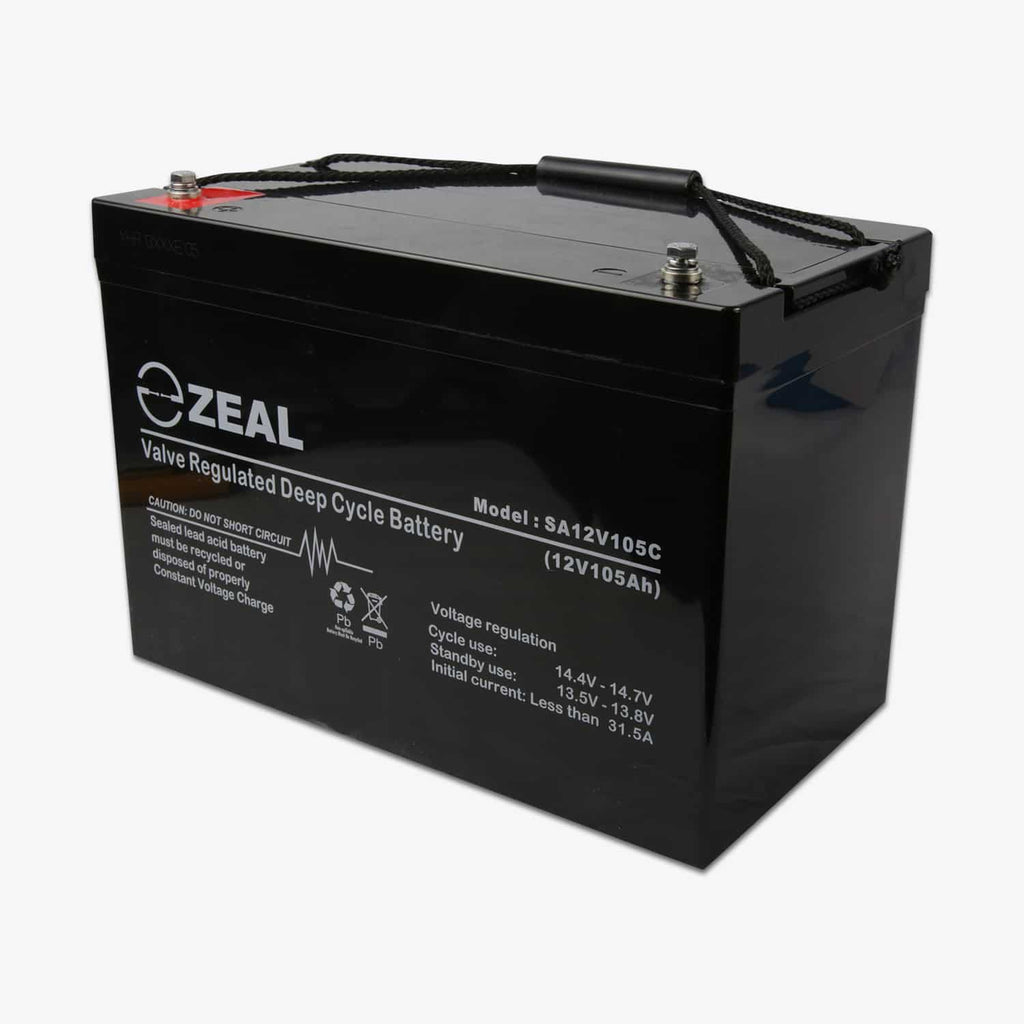 ZEAL BATTEY SA12V105C AGM 12V 105AH BUDGET DEEP CYCLE AGM - batterybrands