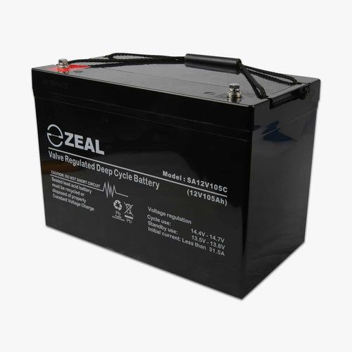 ZEAL BATTEY SA12V105C AGM 12V 105AH BUDGET DEEP CYCLE AGM - batterybrands