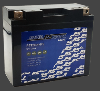 SuperSport AMG Motorcycle Battery PT12B4-FS AGM -PowerSonic (Maintenance Free)