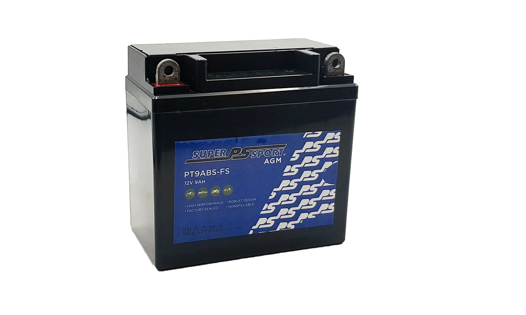 SuperSport AMG Motorcycle Battery PT9ABS-FS AGM -PowerSonic (Maintenance Free)