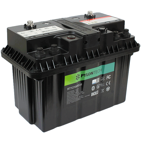 Pylontech RT12100G31 12.8V 100Ah 1280Wh IP67 Rated LiFePO4 Battery with CAN & RS485 Communication & Scalable up to 16 Modules