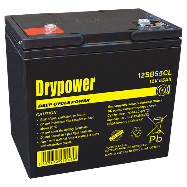 Golf Buggy & Mobility Scooter Batteries 12SB55CL 12V 55AH DRYPOWER