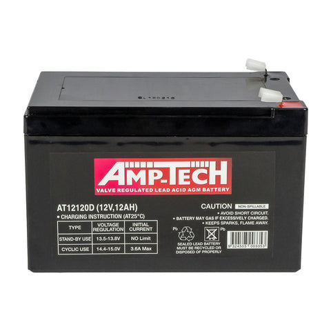 AT1212D 12V 12AH AMP-TECH VRLA AGM DEEP CYCLE BATTERY - batterybrands