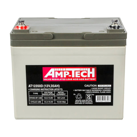AT1235D 12V 35AH AMP-TECH VRLA AGM DEEP CYCLE BATTERY - batterybrands