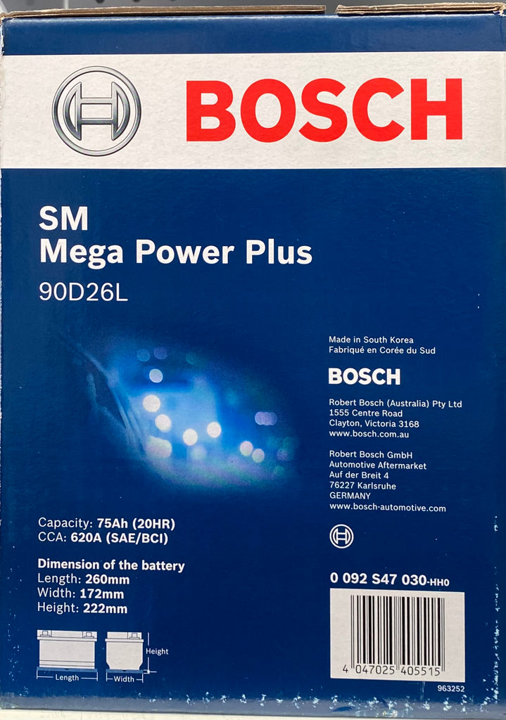 Bosch S4 90D26L BATTERY NS70LX MF / 4504 / MF80D26L / XN50ZZLMF - batterybrands