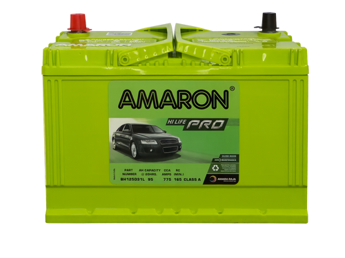 AMARON BH125D31L HI-LIFE PRO 95AH: THE POWERHOUSE FOR YOUR VEHICLE PSN70ZZL / MF95D31L / SMFN70ZZLX / TMN70ZZL / XN70ZZLMF / N70ZZLX MFR / 95D31LS / SN9D31 LHD / 3112 / 7001 / 7004