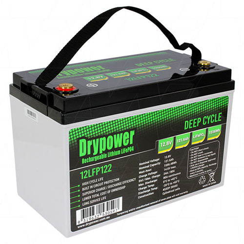 Drypower 12.8V 121.6Ah lithium iron phosphate (LiFePO4) rechargeable battery