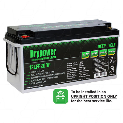 Drypower 12.8V 200Ah lithium iron phosphate (LiFePO4) rechargeable battery