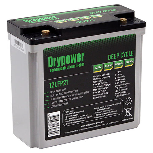 Drypower 12.8V 21.6Ah lithium iron phosphate (LiFePO4) rechargeable battery