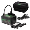 Drypower 12.8V 25.2Ah lithium iron phosphate (LiFePO4) rechargeable battery & charger kit for use with golf buggies