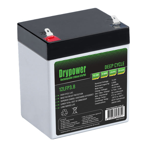 12.8V 3.8Ah lithium iron phosphate (LiFePO4) rechargeable battery