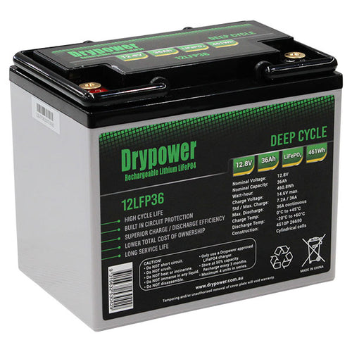 Drypower 12.8V 36Ah lithium iron phosphate (LiFePO4) rechargeable battery