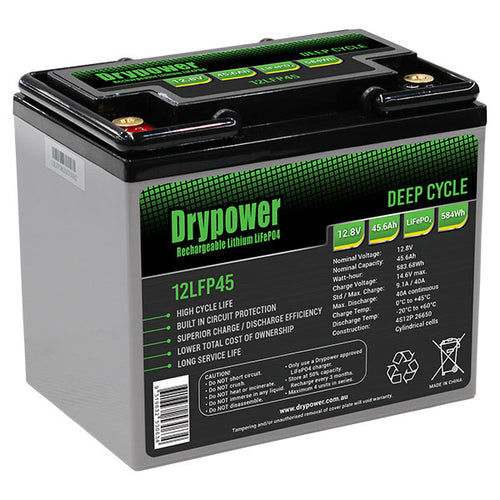 Drypower 12.8V 45.6Ah lithium iron phosphate (LiFePO4) rechargeable battery