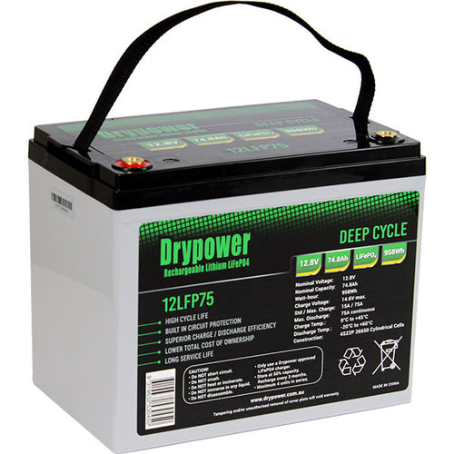 Drypower 12.8V 74.8Ah lithium iron phosphate (LiFePO4) rechargeable battery