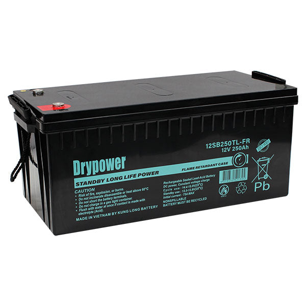 Drypower 12SB250TL-FR 12V 250Ah Long Life Standby AGM Battery