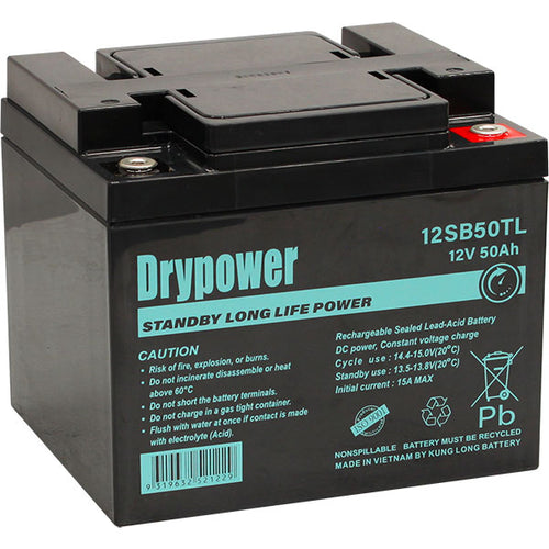 Drypower 12SB50TL 12V 50Ah Long Life Standby AGM Battery