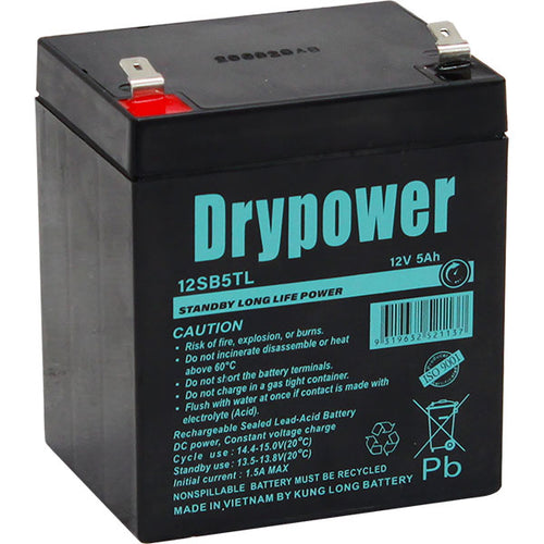Drypower 12SB5TL 12V 5Ah Long Life Standby AGM Battery