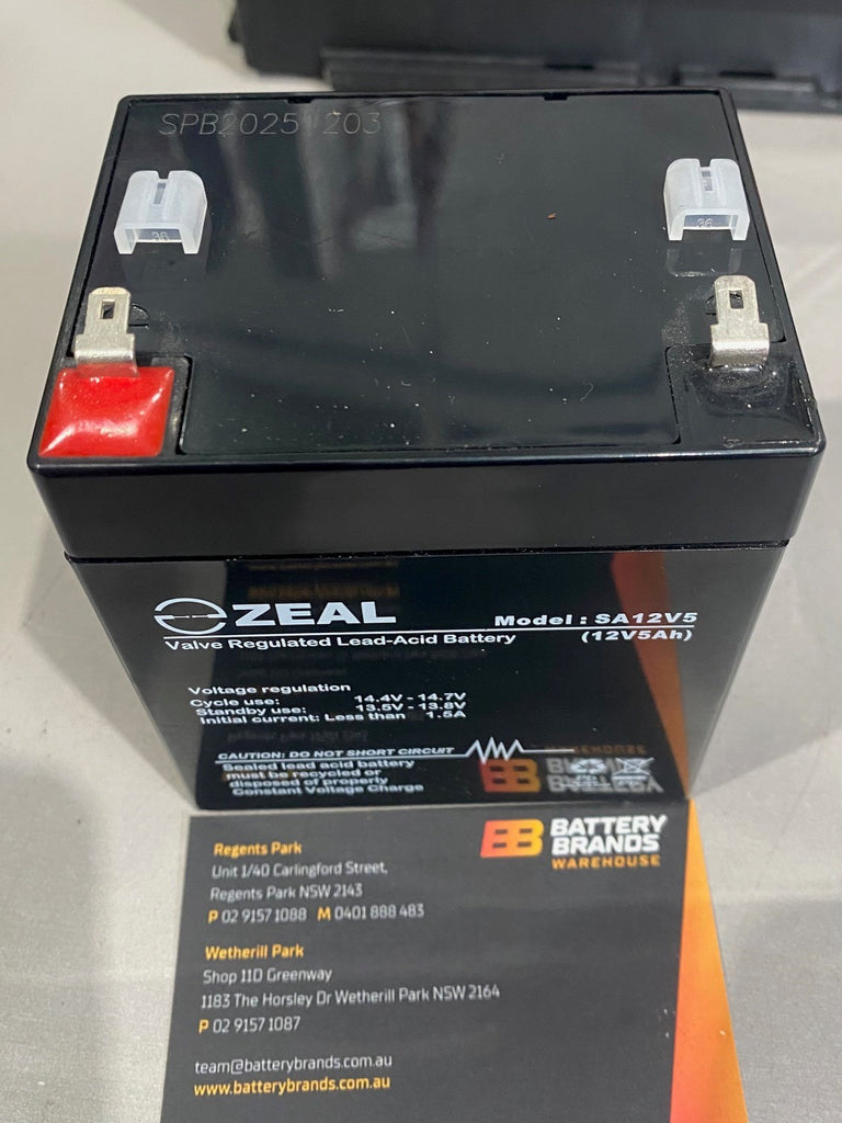 Zeal SA12V5 12V 5Ah AGM Sealed Lead Acid Battery