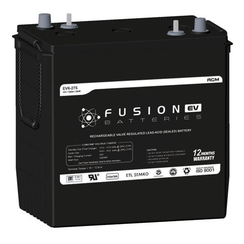 EV6-275 Fusion Electric Vehicle 6V 275AH Deep Cycle Battery