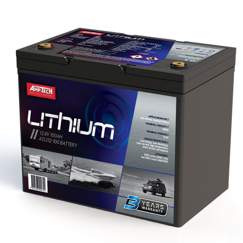 AMP-TECH LITHIUM 100AH 12V ATLS12-100 DEEP CYCLE BATTERIES
