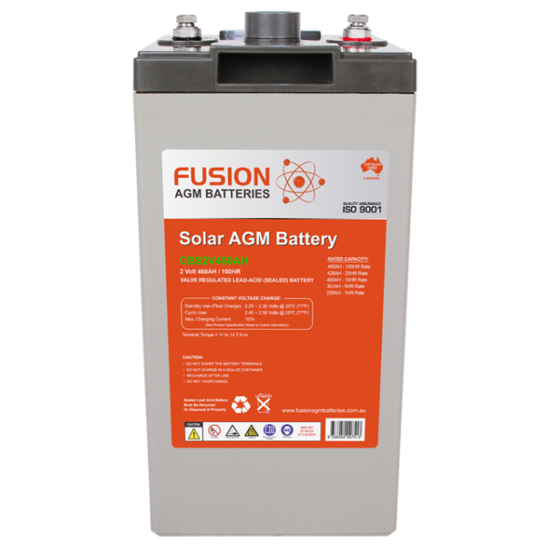 Fusion Solar AGM CBS2V450AH 2V Solar Battery