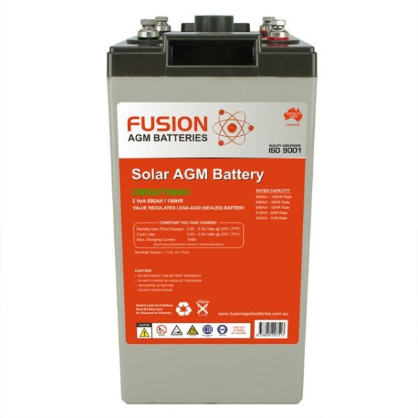 Fusion Solar AGM CBS2V700AH 2V Solar Battery