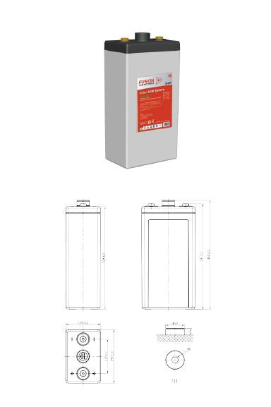 Fusion Solar AGM CBS2V230AH 2V Solar Battery