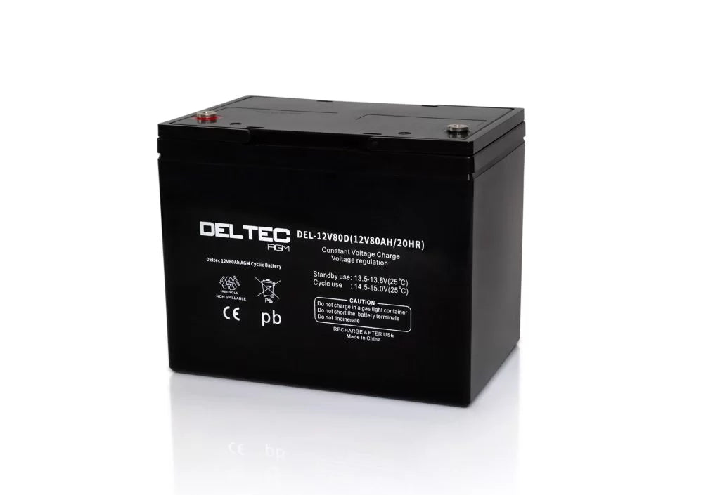 DELTEC DEL-12V80D 12V 80Ah Dual Purpose Batteries