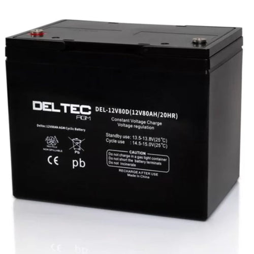 DELTEC DEL-12V80D 12V 80Ah Dual Purpose Batteries