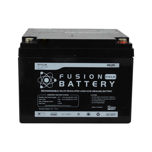 EV12-26 Fusion Electric Vehicle 12V 26AH Deep Cycle Battery