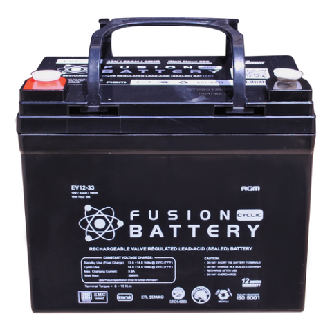 EV12-33 Fusion Electric Vehicle 12V 33AH Deep Cycle Battery