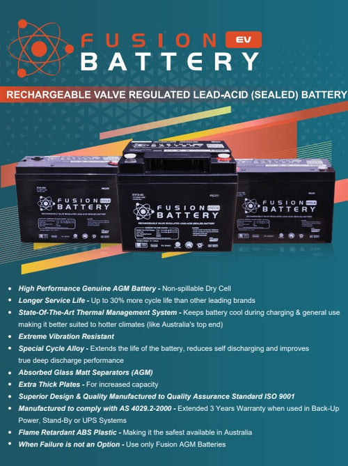 EV12-115 Fusion Electric Vehicle 12V 115AH Deep Cycle Battery
