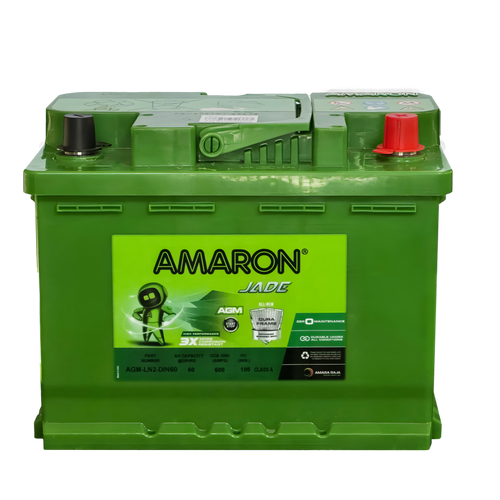 Amaron AGM Stop Start Battery Din60 LN2 DIN53LH AGM/S56090AGM / LN2/ 5526/ SA 56020/ SSAGM-55EU /MF55HSS/ D52 / DIN53LH AGM