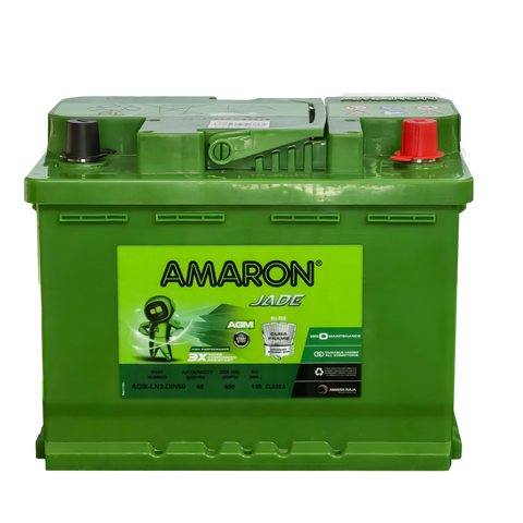 Amaron AGM Stop Start Battery Din60 LN2 DIN53LH AGM/S56090AGM / LN2/ 5526/ SA 56020/ SSAGM-55EU /MF55HSS/ D52 / DIN53LH AGM