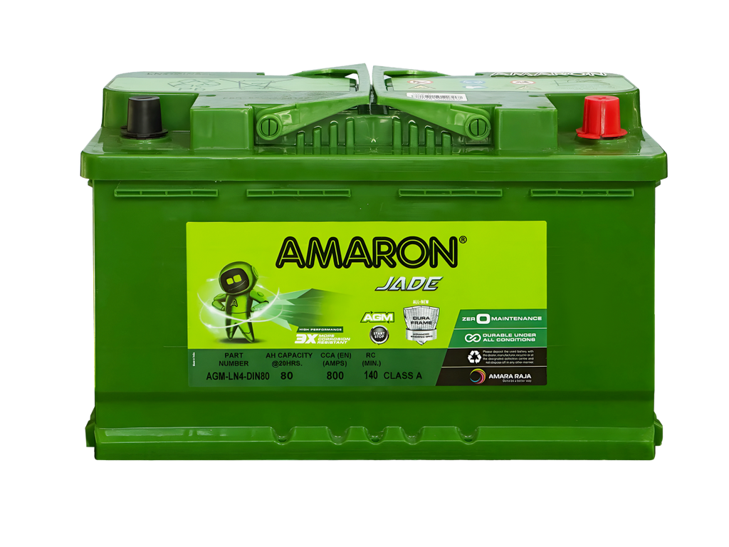 Amaron AGM Stop Start Battery Din80 LN4 S58090AGM / PLN4 / DIN75LHAGM / SSAGM77EU / Supercharge – MF77HSS / 5556 / AGM80L4 / varta F21 / LN4
